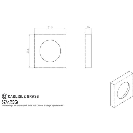 This image is a line drwaing of a Serozzetta - Serozzetta Square Rose Pack - Matt Black available to order from Trade Door Handles in Kendal