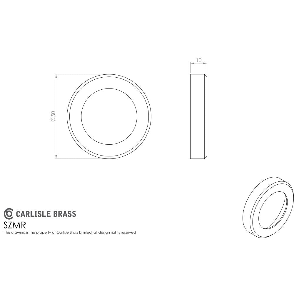 This image is a line drwaing of a Serozzetta - Round Szm Outer Rose Cover Pack available to order from Trade Door Handles in Kendal