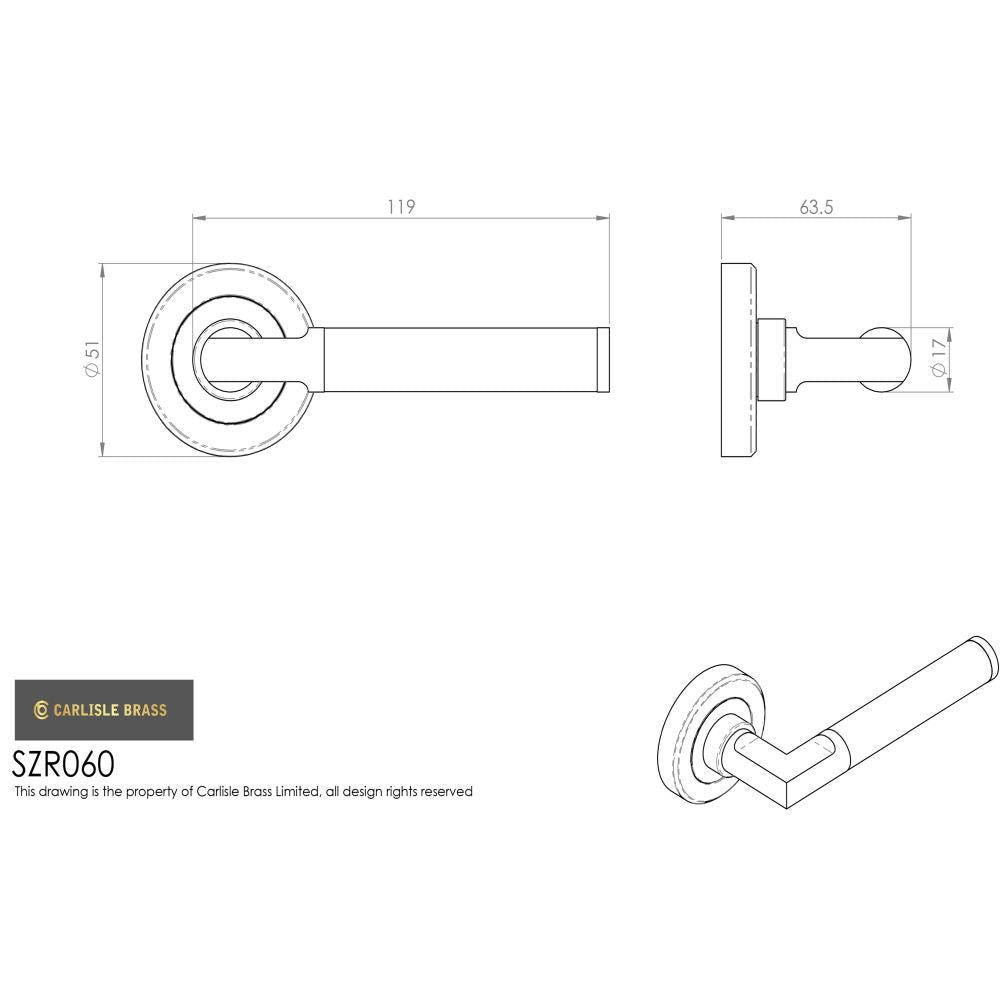 This image is a line drwaing of a Serozzetta - Sessanta Lever on Rose - Polished Nickel/Satin Nickel available to order from Trade Door Handles in Kendal