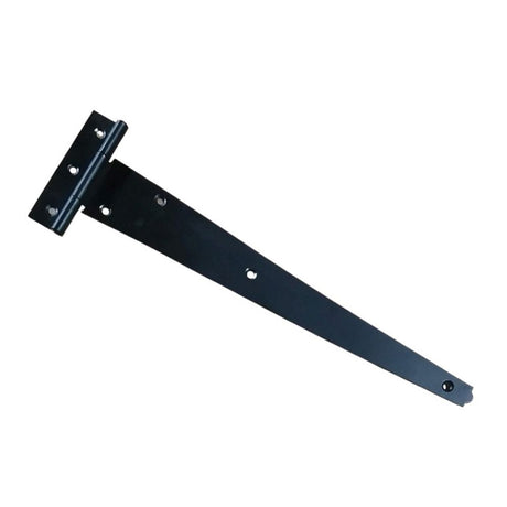 This is an image of Spira Brass - Iron Tee Hinge  - Standard 16" - 400mm Black   available to order from trade door handles, quick delivery and discounted prices.