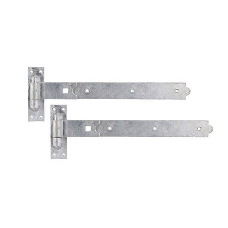 This is an image of Spira Brass - Hook and Band Hinge - Straight 8" - 200mm Galvanised   available to order from trade door handles, quick delivery and discounted prices.