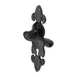 This is an image of a The Tudor Collection - Door Handle Lever Lock Fleur de Lys Design Black Iron, tc200 that is available to order from Trade Door Handles in Kendal.