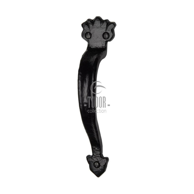 This is an image of a The Tudor Collection - Door Pull Handle 6" Black Iron, tc383-152 that is available to order from Trade Door Handles in Kendal.