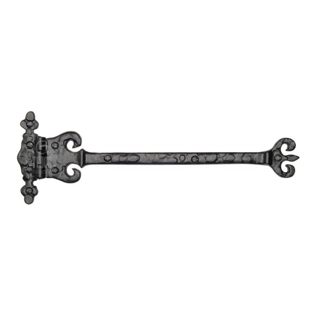 This is an image of a The Tudor Collection - Ornate Coronate Hinge Black Iron 307mm, tc415 that is available to order from Trade Door Handles in Kendal.