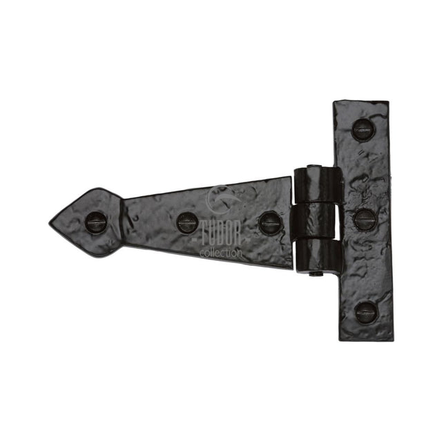 This is an image of a The Tudor Collection - Hinge 128mm Black Iron, tc454 that is available to order from Trade Door Handles in Kendal.