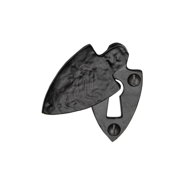 This is an image of a The Tudor Collection - Covered Keyhole Black Iron, tc542 that is available to order from Trade Door Handles in Kendal.