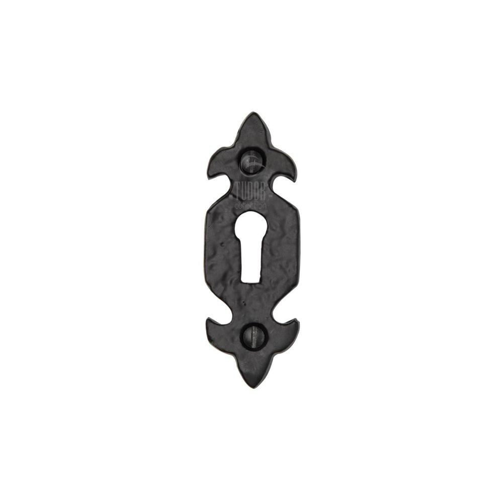 This is an image of a The Tudor Collection - Keyhole Escutcheon Black Iron, tc545 that is available to order from Trade Door Handles in Kendal.