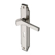 This is an image of a Heritage Brass - Door Handle Lever Lock Tiffany Design Polished Nickel Finish, tif5200-pnf that is available to order from Trade Door Handles in Kendal.