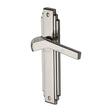 This is an image of a Heritage Brass - Door Handle Lever Latch Tiffany Design Polished Nickel Finish, tif5210-pnf that is available to order from Trade Door Handles in Kendal.