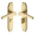 This is an image of a Heritage Brass - Door Handle Bathroom Set Tiffany Design Satin Brass Finish, tif5230-sb that is available to order from Trade Door Handles in Kendal.