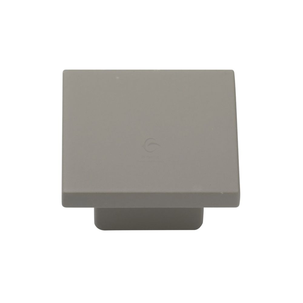 This is an image of a M.Marcus - Classic Square Cabinet Knob 32mm Grey Silk Touch Finish, tk1254-032-stg that is available to order from Trade Door Handles in Kendal.