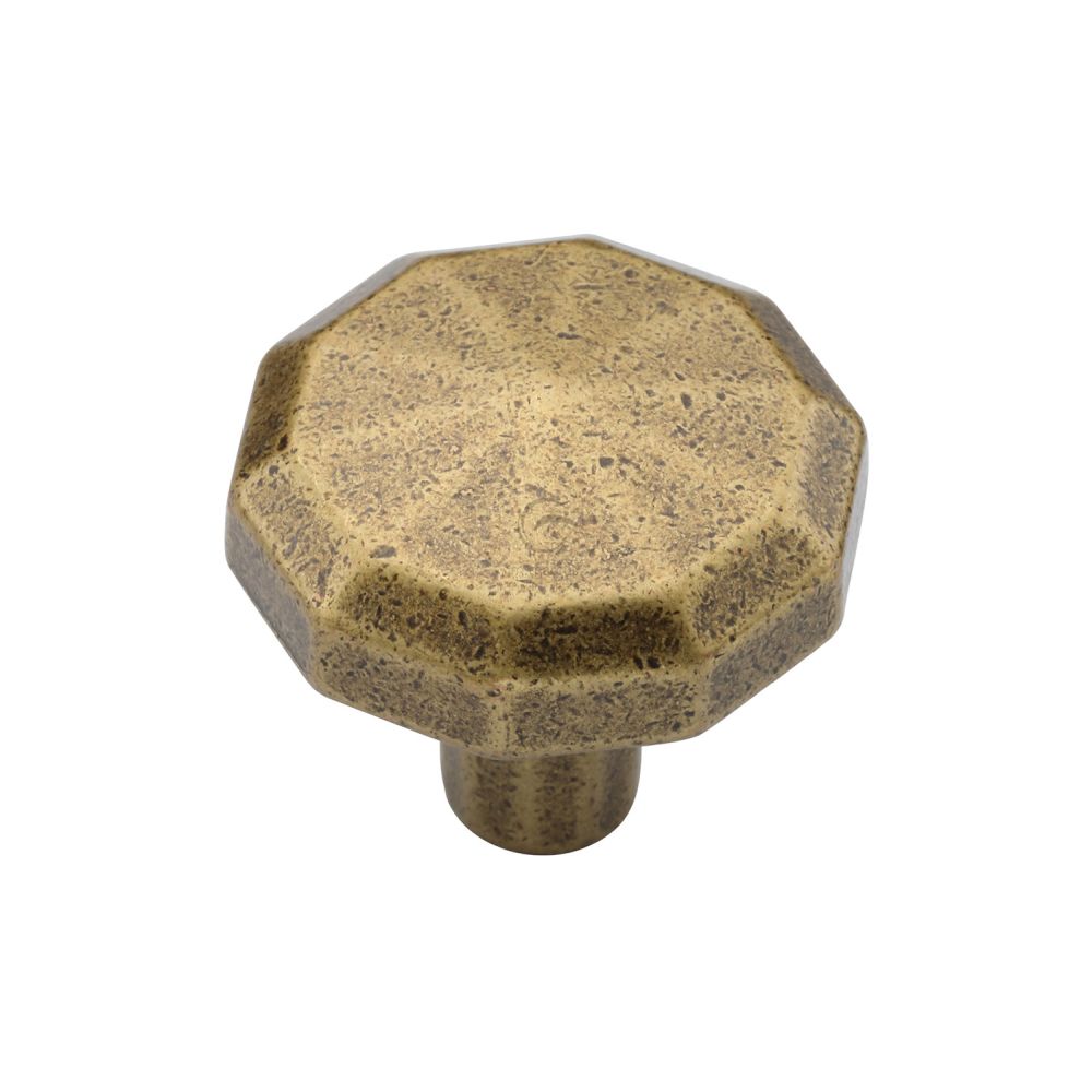 This is an image of a M.Marcus - Terre Cabinet Knob 032mm Distressed Brass Finish, tk4231-032-dbs that is available to order from Trade Door Handles in Kendal.