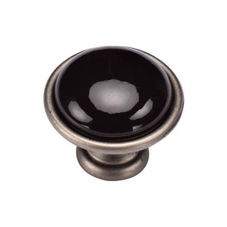 This is an image of a M.Marcus - Dome Cabinet Knob 035mm Distressed Pewter Finish, tk4316-035-dpw that is available to order from Trade Door Handles in Kendal.