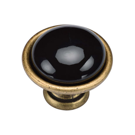 This is an image of a M.Marcus - Dome Cabinet Knob 040mm Distressed Brass Finish, tk4316-040-dbs that is available to order from Trade Door Handles in Kendal.