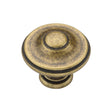 This is an image of a M.Marcus - Domed Round Knob 035mm Distressed Brass Finish, tk4408-035-dbs that is available to order from Trade Door Handles in Kendal.