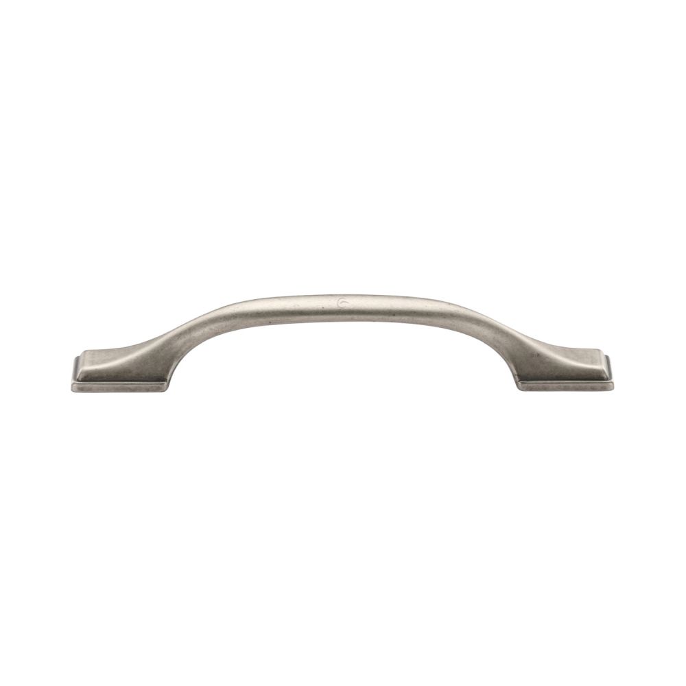 This is an image of a M.Marcus - Luca Cabinet Pull 128mm Distressed Pewter Finish, tk5090-128-dpw that is available to order from Trade Door Handles in Kendal.