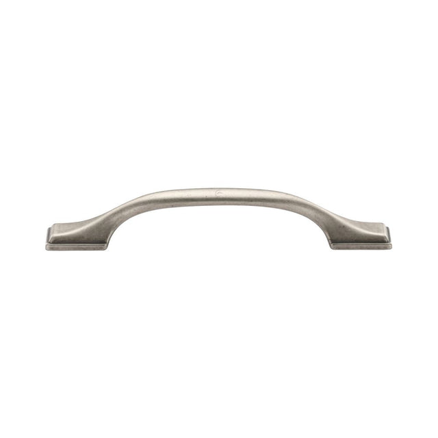 This is an image of a M.Marcus - Luca Cabinet Pull 128mm Distressed Pewter Finish, tk5090-128-dpw that is available to order from Trade Door Handles in Kendal.