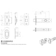 This image is a line drwaing of a Eurospec - Heavy Sprung Tubular Latch 76mm - Bright/Satin Stainless Steel available to order from Trade Door Handles in Kendal