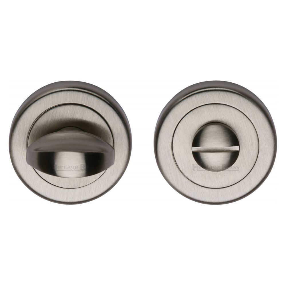 This is an image of a Heritage Brass - Thumbturn & Emergency Release Satin Nickel Finish, v0678-sn that is available to order from Trade Door Handles in Kendal.