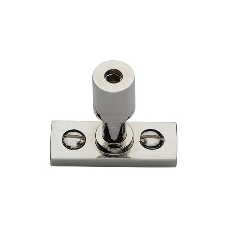 This is an image of a Heritage Brass - Casement Stay Locking Pin Polished Nickel Finish, v1007-pnf that is available to order from Trade Door Handles in Kendal.