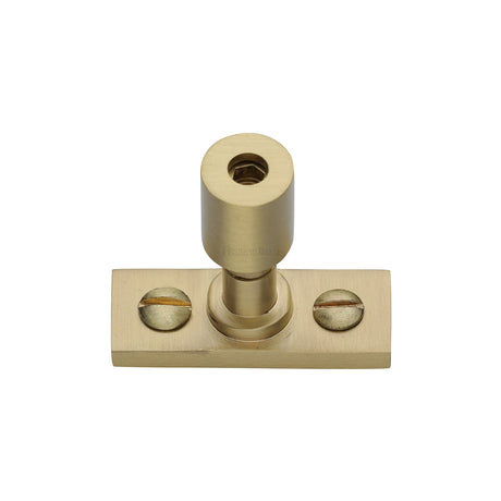 This is an image of a Heritage Brass - Casement Stay Locking Pin Satin Brass, v1007-sb that is available to order from Trade Door Handles in Kendal.