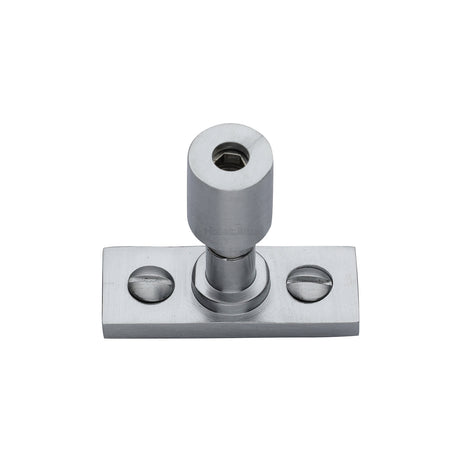 This is an image of a Heritage Brass - Casement Stay Locking Pin Satin Chrome, v1007-sc that is available to order from Trade Door Handles in Kendal.