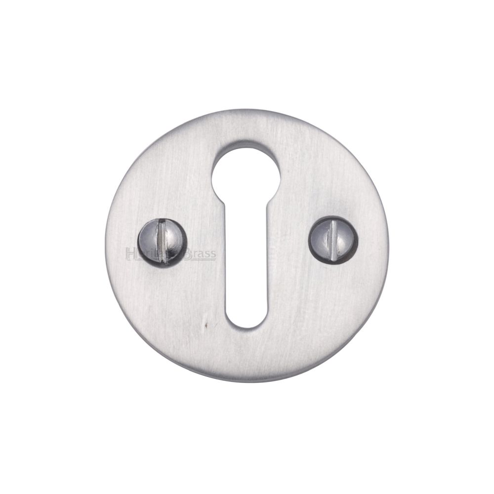 This is an image of a Heritage Brass - Keyhole Escutcheon Satin Chrome Finish, v1010-sc that is available to order from Trade Door Handles in Kendal.