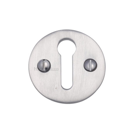 This is an image of a Heritage Brass - Keyhole Escutcheon Satin Chrome Finish, v1010-sc that is available to order from Trade Door Handles in Kendal.