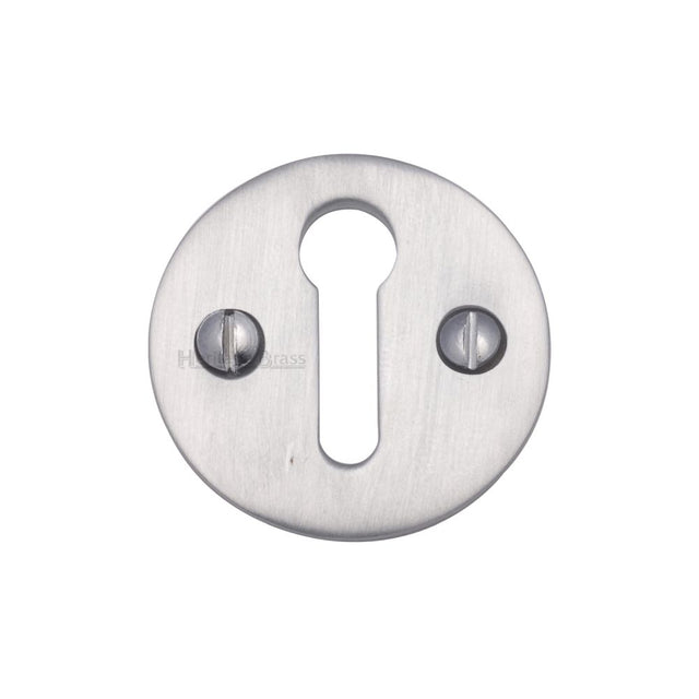 This is an image of a Heritage Brass - Keyhole Escutcheon Satin Chrome Finish, v1010-sc that is available to order from Trade Door Handles in Kendal.