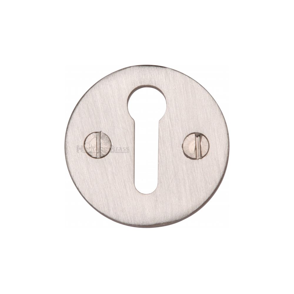 This is an image of a Heritage Brass - Keyhole Escutcheon Satin Nickel Finish, v1010-sn that is available to order from Trade Door Handles in Kendal.