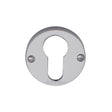 This is an image of a Heritage Brass - Euro Profile Cylinder Escutcheon Satin Chrome Finish, v1012-sc that is available to order from Trade Door Handles in Kendal.