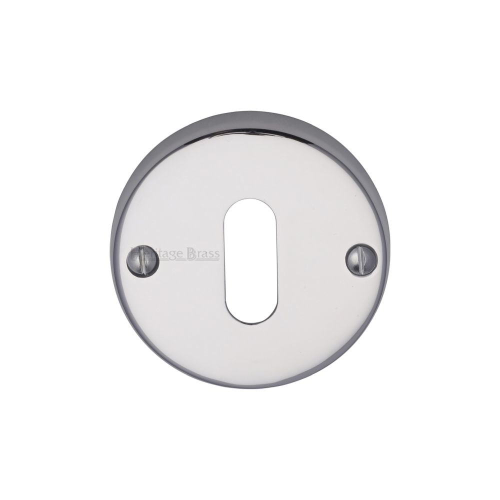 This is an image of a Heritage Brass - Keyhole Escutcheon Polished Chrome Finish, v1014-pc that is available to order from Trade Door Handles in Kendal.