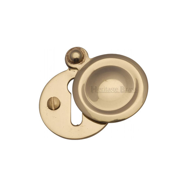 This is an image of a Heritage Brass - Covered Keyhole Round Polished Brass Finish, v1020-pb that is available to order from Trade Door Handles in Kendal.