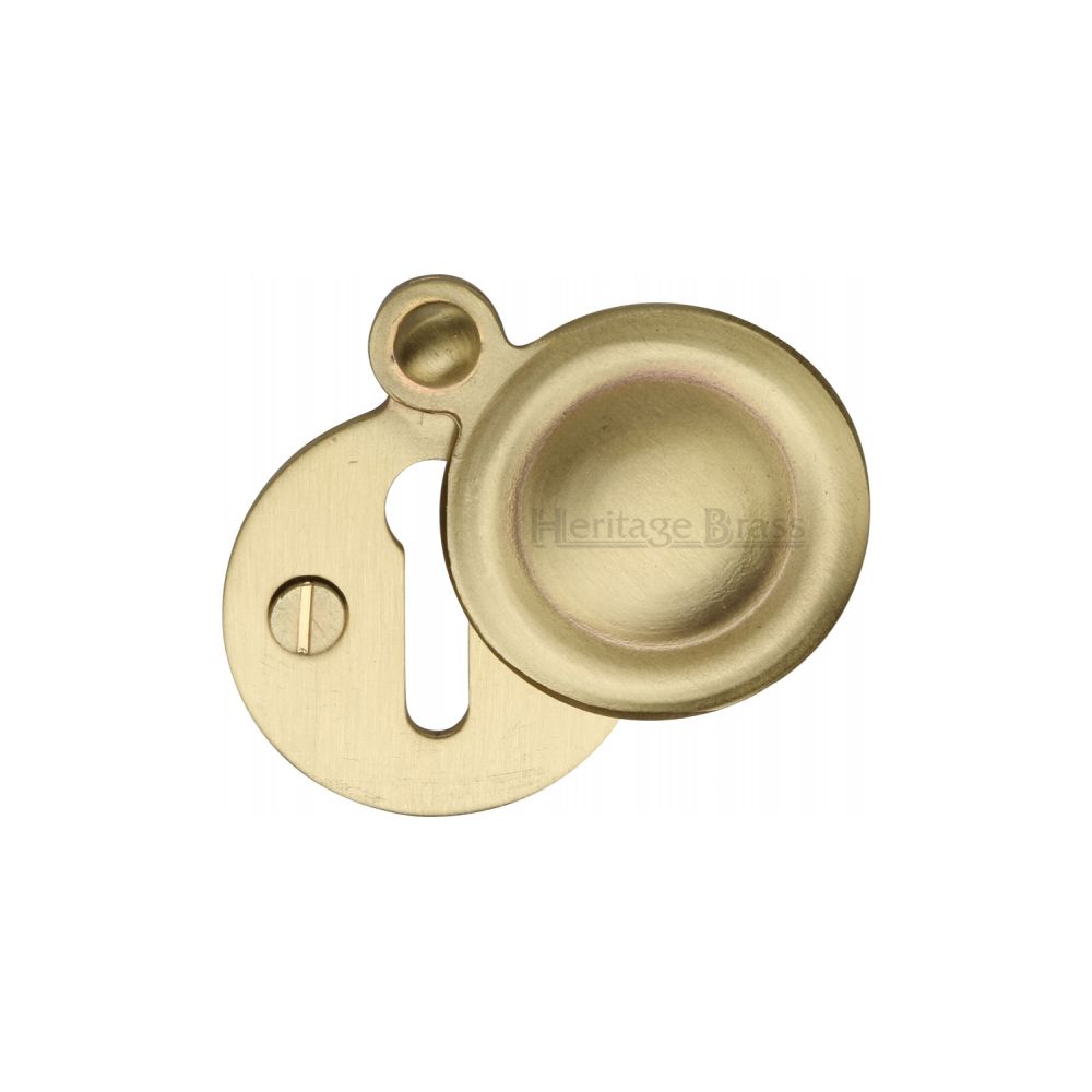 This is an image of a Heritage Brass - Covered Keyhole Round Satin Brass Finish, v1020-sb that is available to order from Trade Door Handles in Kendal.