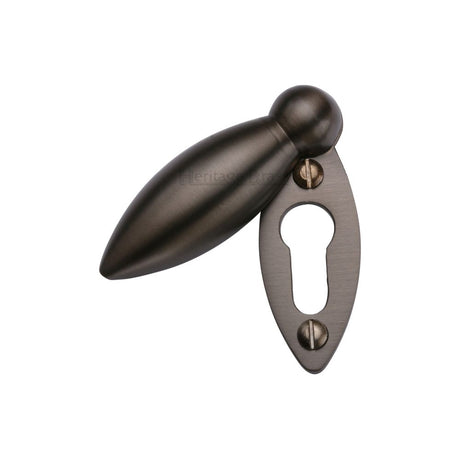 This is an image of a Heritage Brass - Covered Keyhole Oval Matt Bronze Finish, v1022-mb that is available to order from Trade Door Handles in Kendal.