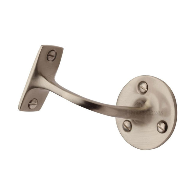 This is a image of a Heritage Brass - Handrail Bracket 2 1/2" Sat. Nickel Finish that is available to order from Trade Door Handles in Kendal