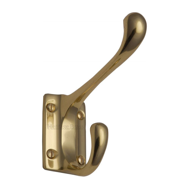 This is an image of a Heritage Brass - Hat & Coat Hook Polished Brass Finish, v1056-pb that is available to order from Trade Door Handles in Kendal.