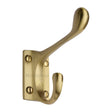 This is an image of a Heritage Brass - Hat & Coat Hook Satin Brass Finish, v1056-sb that is available to order from Trade Door Handles in Kendal.