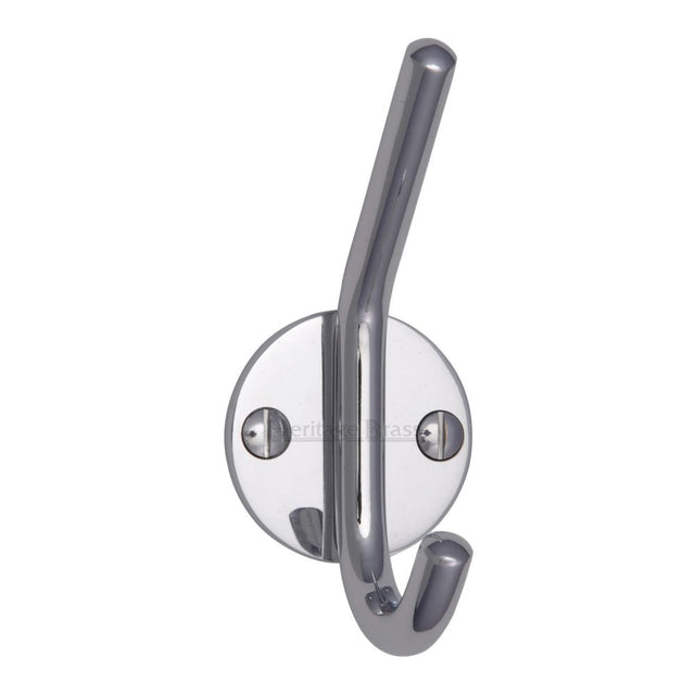 This is an image of a Heritage Brass - Hat & Coat Hook Polished Chrome Finish, v1065-pc that is available to order from Trade Door Handles in Kendal.