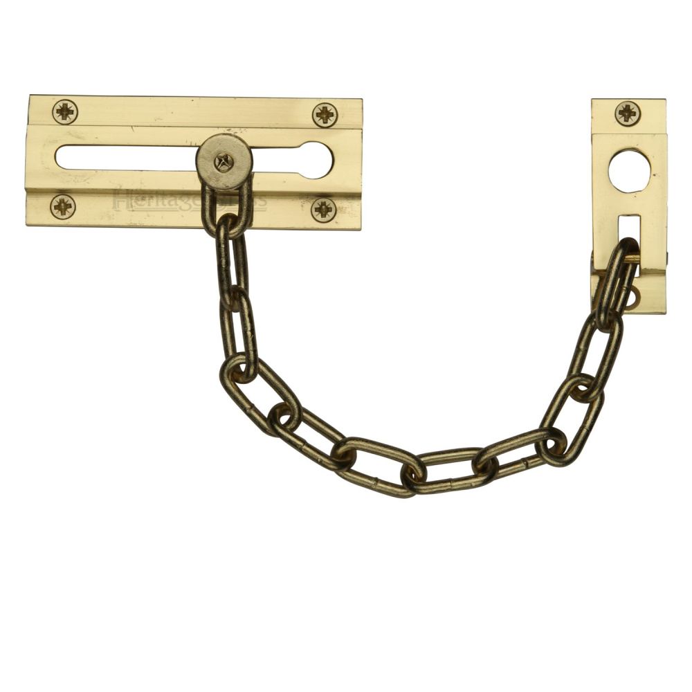 This is an image of a Heritage Brass - Door Chain Polished Brass Finish, v1070-pb that is available to order from Trade Door Handles in Kendal.