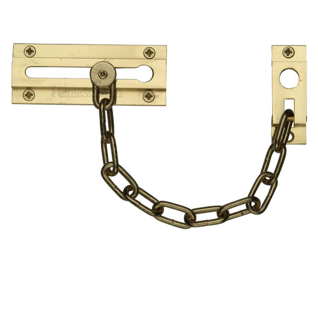 This is an image of a Heritage Brass - Door Chain Polished Brass Finish, v1070-pb that is available to order from Trade Door Handles in Kendal.