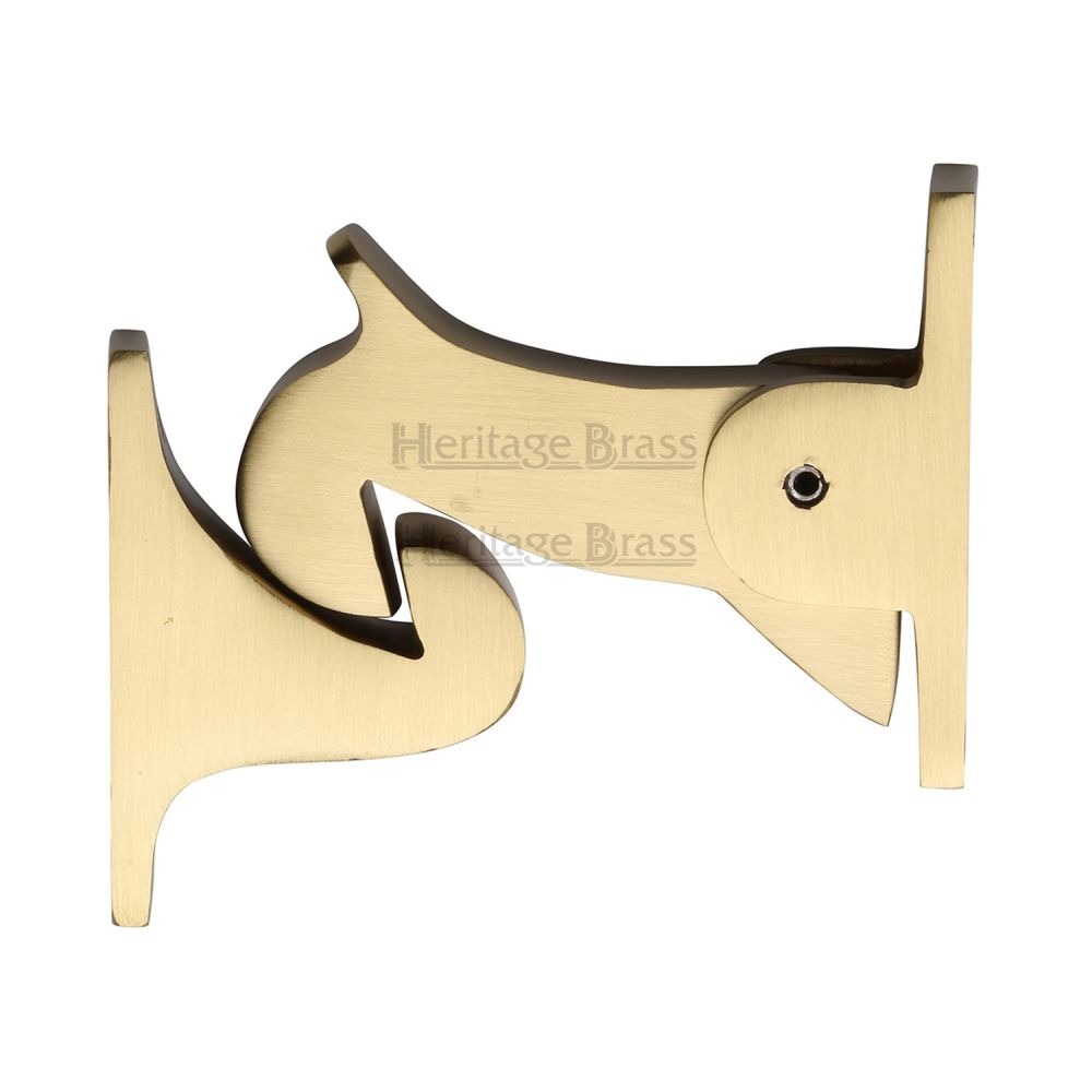 This is an image of a Heritage Brass - Door Holder Gravity Design Satin Brass Finish, v1074-sb that is available to order from Trade Door Handles in Kendal.