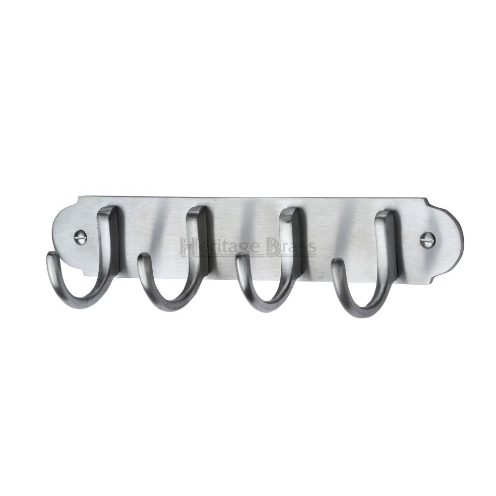 This is a image of a Heritage Brass - Coat Hooks on Plate Sat. Chrome Finish that is available to order from Trade Door Handles in Kendal