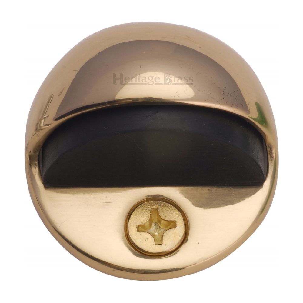 This is an image of a Heritage Brass - Shielded Door Stop Polished Brass Finish, v1080-pb that is available to order from Trade Door Handles in Kendal.