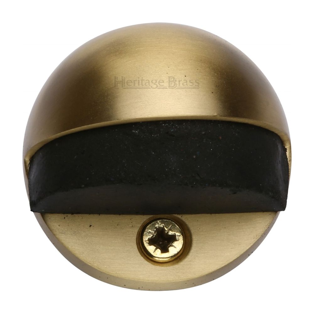 This is an image of a Heritage Brass - Shielded Door Stop Satin Brass Finish, v1080-sb that is available to order from Trade Door Handles in Kendal.