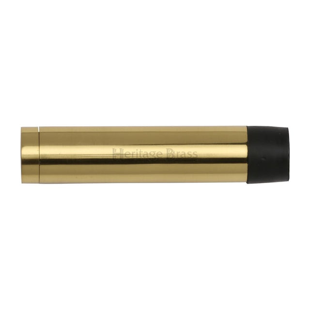 This is an image of a Heritage Brass - Cylindrical Door Stop Without Rose 64mm Polished Brass Finish, v1081-64-pb that is available to order from Trade Door Handles in Kendal.