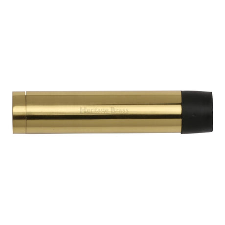 This is an image of a Heritage Brass - Cylindrical Door Stop Without Rose 76mm Polished Brass Finish, v1081-76-pb that is available to order from Trade Door Handles in Kendal.