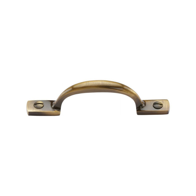 This is an image of a Heritage Brass - Pull Handle Russell Design 102mm Antique Brass Finish, v1090-102-at that is available to order from Trade Door Handles in Kendal.