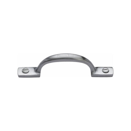 This is an image of a Heritage Brass - Pull Handle Russell Design 102mm Satin Chrome Finish, v1090-102-sc that is available to order from Trade Door Handles in Kendal.