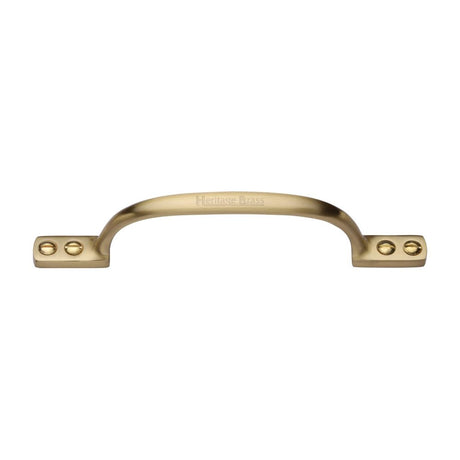 This is an image of a Heritage Brass - Pull Handle Russell Design 152mm Satin Brass Finish, v1090-152-sb that is available to order from Trade Door Handles in Kendal.